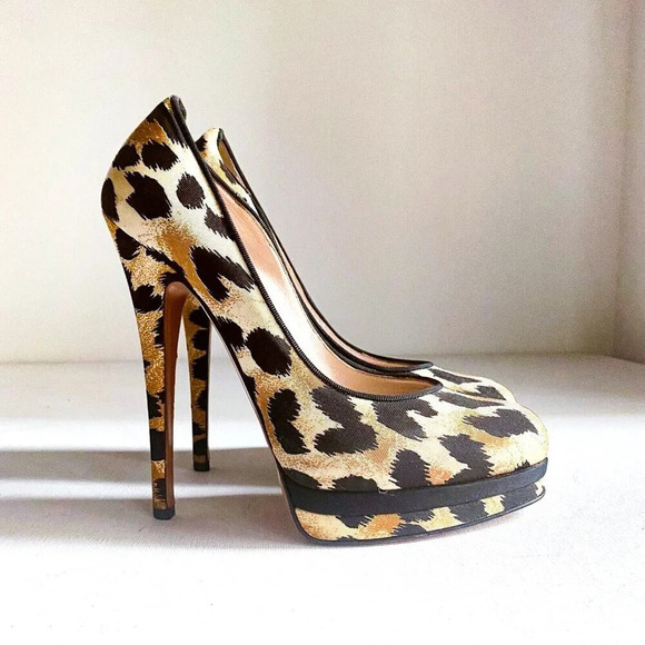 Casadei Animal Print Cheetah  Super High Sexy Stiletto Heels 7B - Picture 1 of 8
